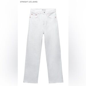 Zara White Straight Leg Jeans NWT
